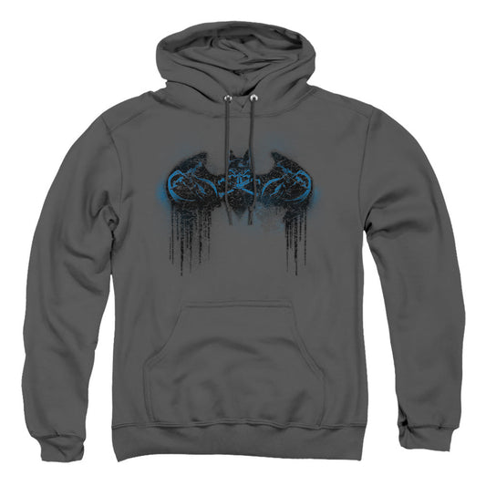 Batman Run Away Mens Hoodie Charcoal Officially Licensed