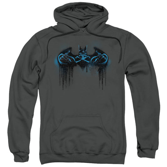 Batman Run Away Mens Hoodie Charcoal Officially Licensed