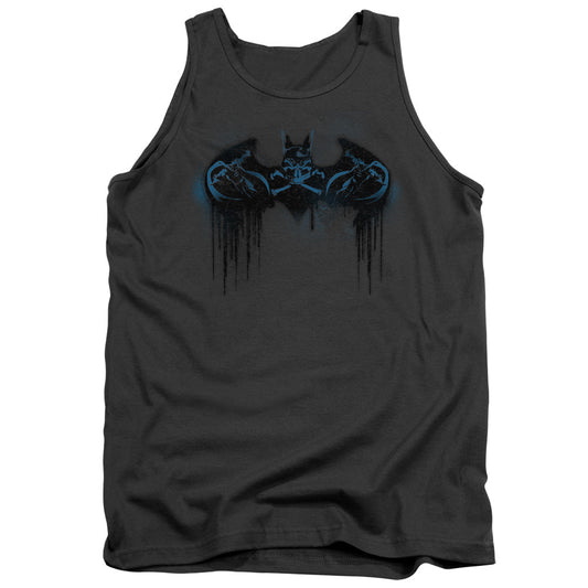 Batman Run Away Mens Tank Top Shirt Charcoal Officially Licensed