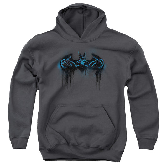 Batman Run Away Kids Youth Hoodie Charcoal Officially Licensed