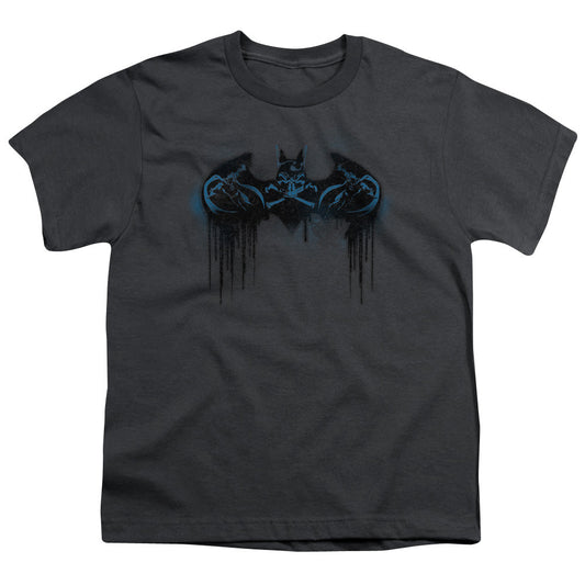 Batman Run Away Kids Youth T Shirt Charcoal Officially Licensed