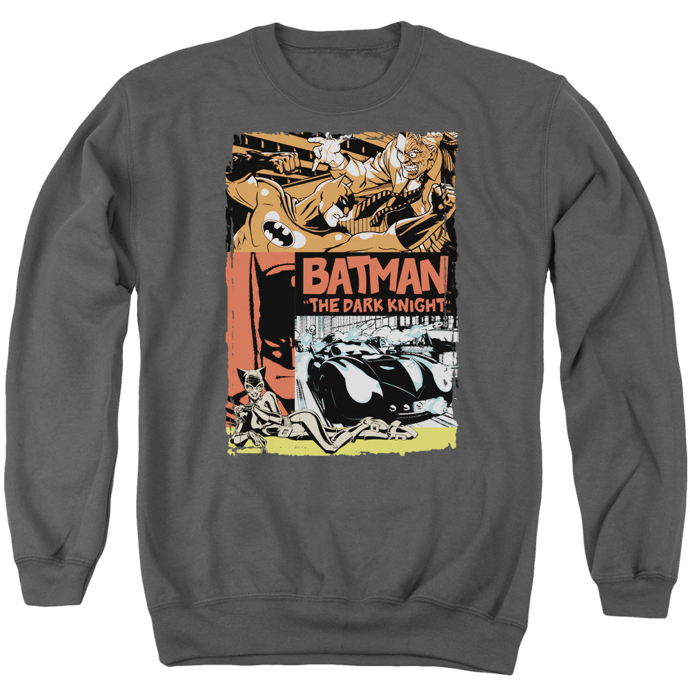 Batman Old Movie Poster Mens Crewneck Sweatshirt Charcoal