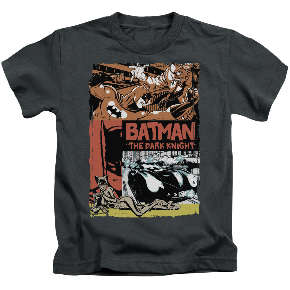 Batman Old Movie Poster Juvenile Kids Youth T Shirt Charcoal Officially Licensed