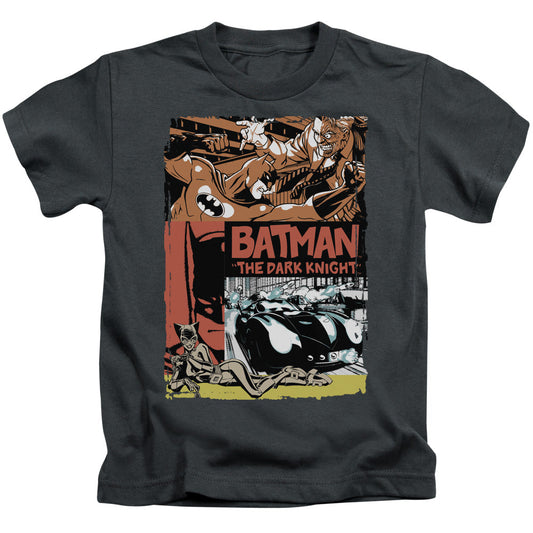 Batman Old Movie Poster Juvenile Kids Youth T Shirt Charcoal Officially Licensed
