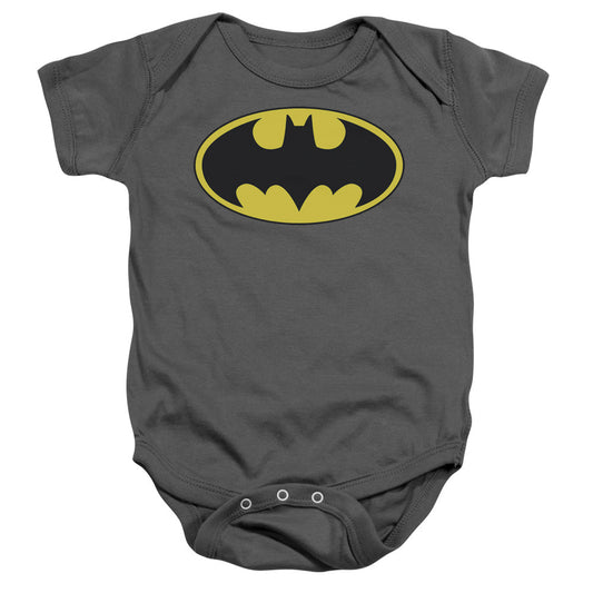 Batman Classic Bat Logo Infant Baby Snapsuit Charcoal 24mos Officially Licensed