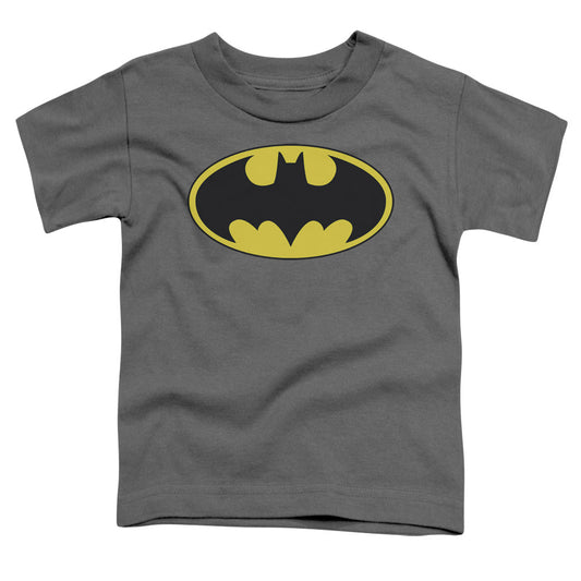 Batman Classic Bat Logo Toddler Kids Youth T Shirt Charcoal Officially Licensed