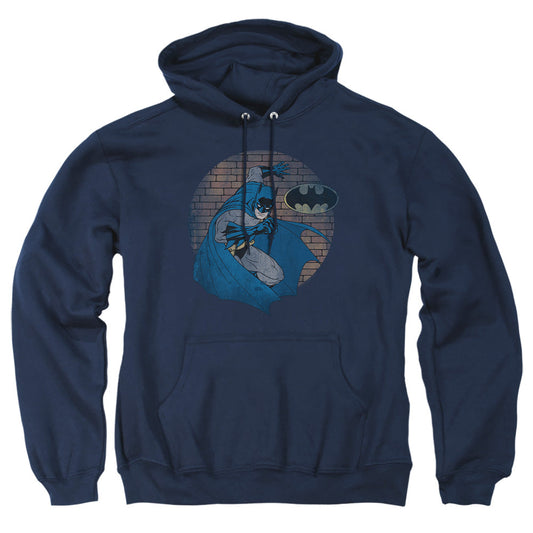 Batman In The Spotlight Mens Hoodie Navy Officially Licensed