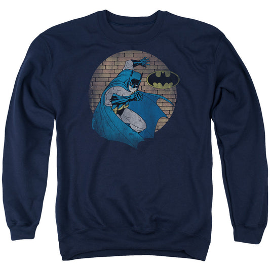 Batman In The Spotlight Mens Crewneck Sweatshirt Navy Blue Officially Licensed