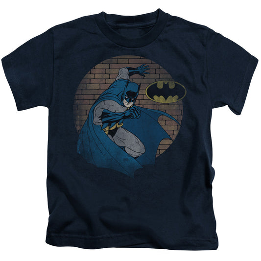 Batman In The Spotlight Juvenile Kids Youth T Shirt Navy Blue Officially Licensed