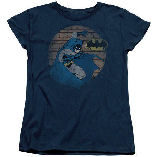 Batman In The Spotlight Womens T Shirt Navy Blue Officially Licensed