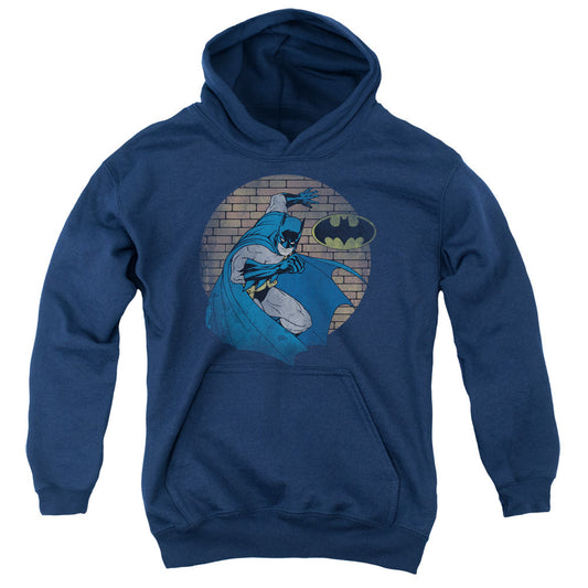 Batman In The Spotlight Kids Youth Hoodie Navy Blue Officially Licensed