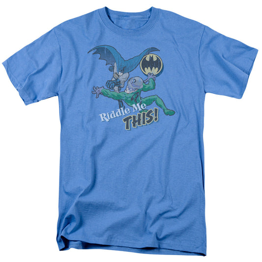 Batman Riddle Me This Mens T Shirt Carolina Blue Officially Licensed