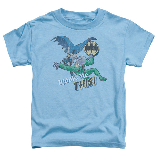 Batman Riddle Me This Toddler Kids Youth T Shirt Carolina Blue Officially Licensed