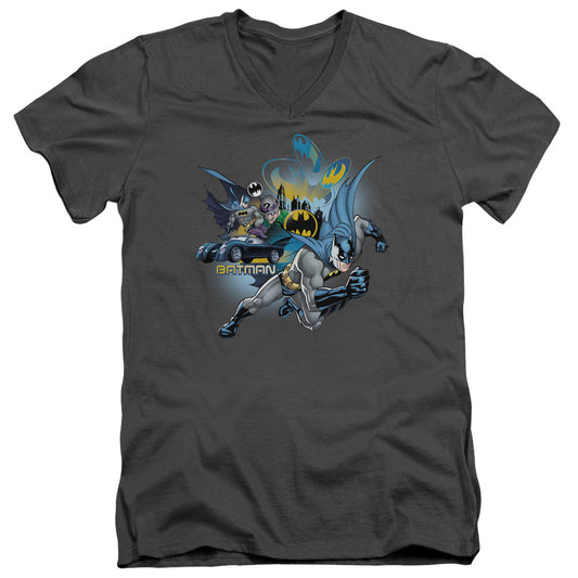 Batman Call Of Duty Mens Slim Fit V Neck T Shirt Charcoal Officially Licensed