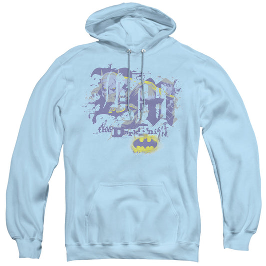 Batman He Sees All Mens Hoodie Light Blue Officially Licensed