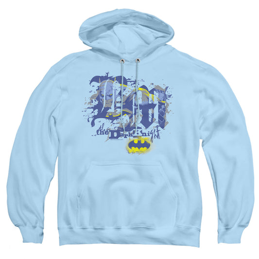 Batman He Sees All Mens Hoodie Light Blue Officially Licensed