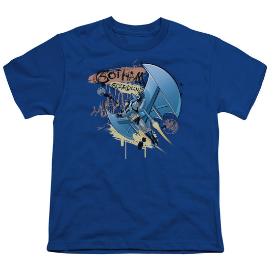 Batman Knight Flight Kids Youth T Shirt Royal Blue Officially Licensed