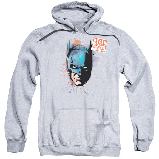 Batman Hello Mens Hoodie Athletic Heather Officially Licensed