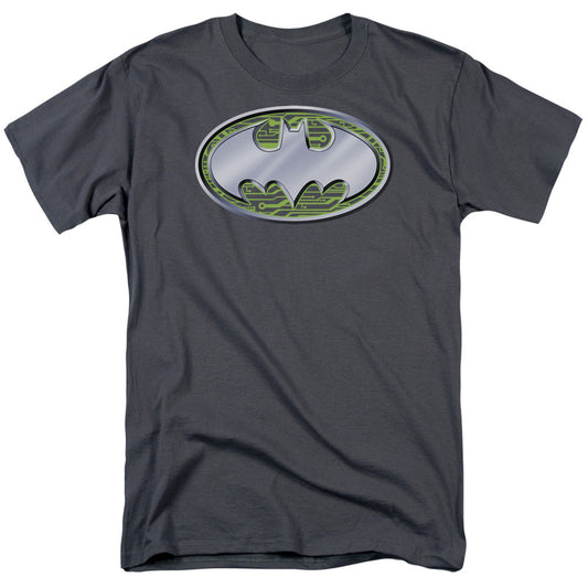 Batman Circuits Logo Mens T Shirt Charcoal Officially Licensed