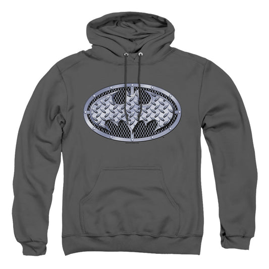 Batman Steel Mesh Shield Mens Hoodie Charcoal Officially Licensed