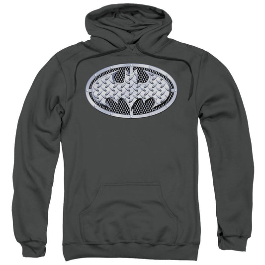 Batman Steel Mesh Shield Mens Hoodie Charcoal Officially Licensed