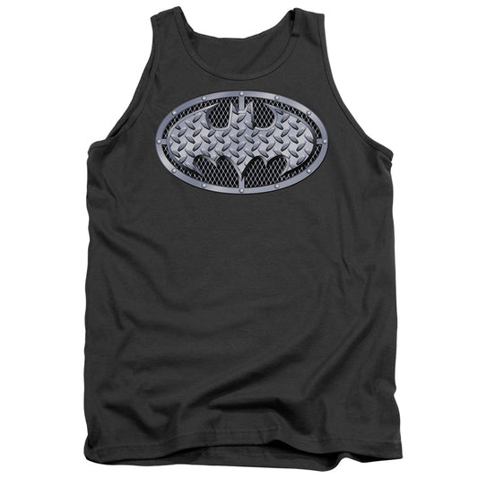 Batman Steel Mesh Shield Mens Tank Top Shirt Charcoal Officially Licensed