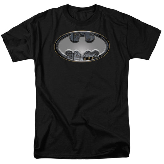 Batman Steel Wall Shield Mens T Shirt Black Officially Licensed