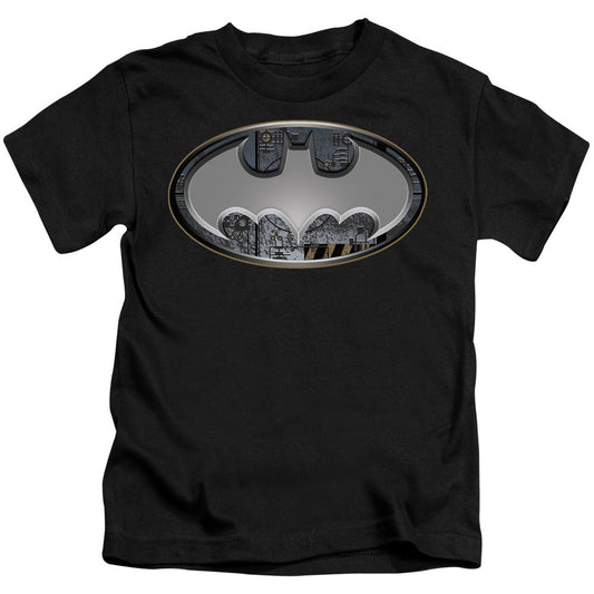 Batman Steel Wall Shield Juvenile Kids Youth T Shirt Black Officially Licensed
