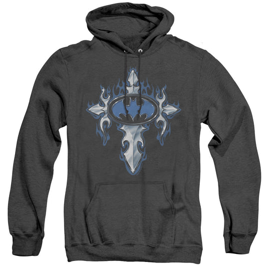Batman Gothic Steel Logo Heather Mens Hoodie Black Officially Licensed