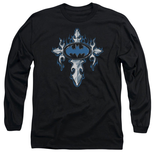 Batman Gothic Steel Logo Mens Long Sleeve Shirt Black Officially Licensed