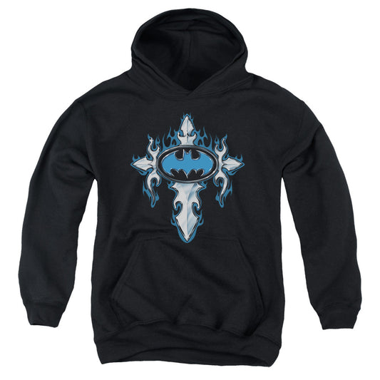 Batman Gothic Steel Logo Kids Youth Hoodie Black Officially Licensed