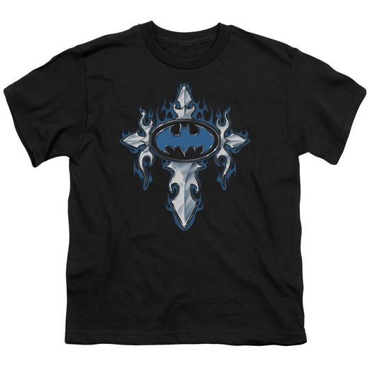 Batman Gothic Steel Logo Kids Youth T Shirt Black Officially Licensed