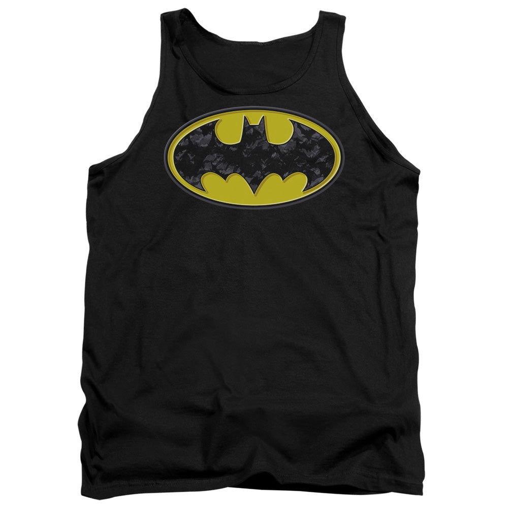 Batman Bats In Logo Mens Tank Top Shirt Black Officially Licensed