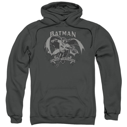 Batman Crusade Mens Hoodie Charcoal Officially Licensed