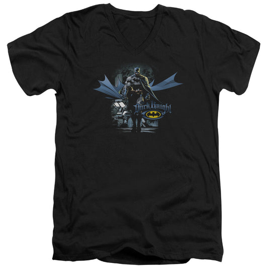 Batman From The Depths Mens Slim Fit V Neck T Shirt Black Officially Licensed