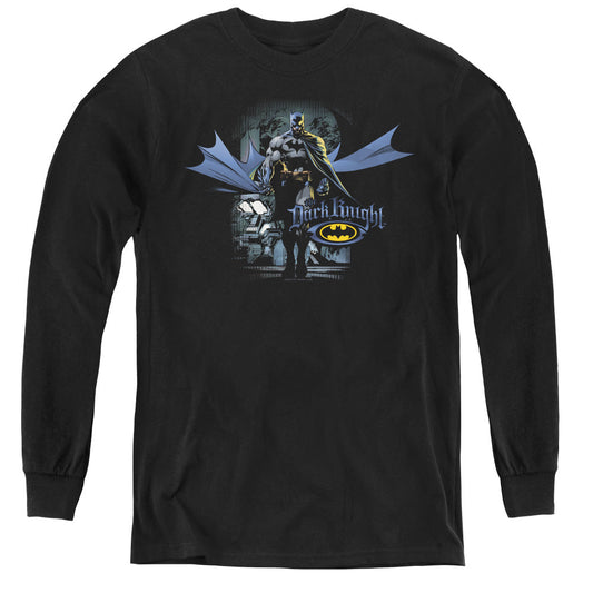 Batman From The Depths Long Sleeve Kids Youth T Shirt Black Officially Licensed