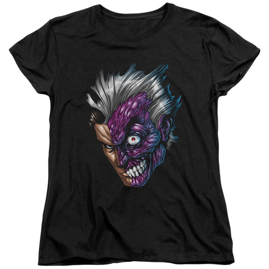 Batman Just Face Womens T Shirt Black Officially Licensed