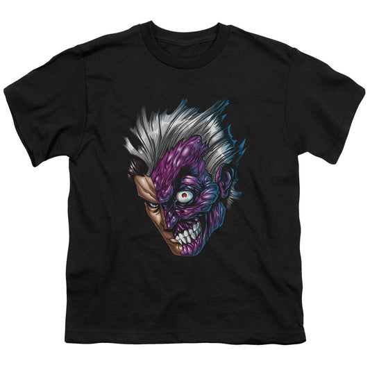 Batman Just Face Kids Youth T Shirt Black Officially Licensed