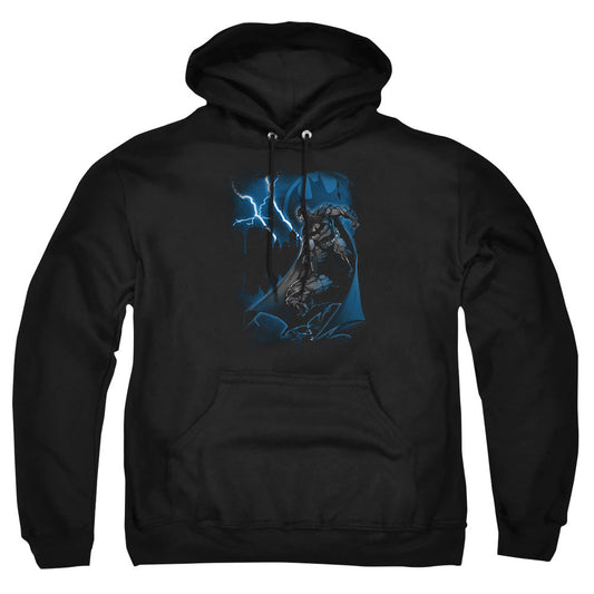 Batman Lightning Strikes Mens Hoodie Black Officially Licensed