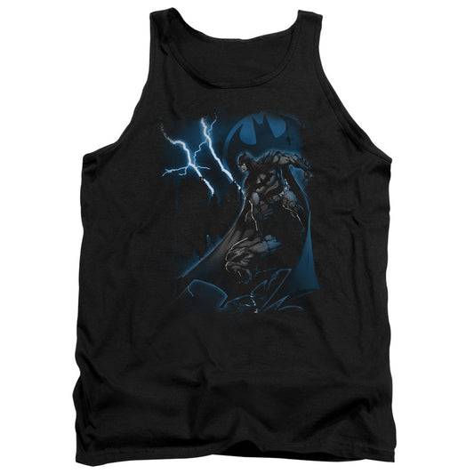 Batman Lightning Strikes Mens Tank Top Shirt Black Officially Licensed