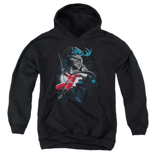 Batman Black And White Kids Youth Hoodie Black Officially Licensed