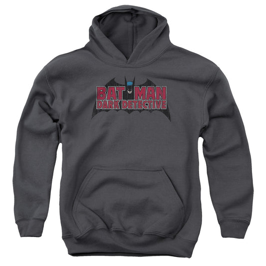 Batman Dark Detective Kids Youth Hoodie Charcoal Officially Licensed