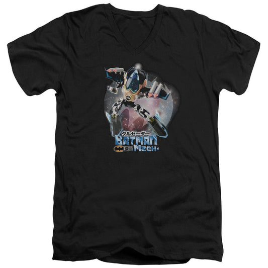 Batman Batman Mech Mens Slim Fit V Neck T Shirt Black Officially Licensed