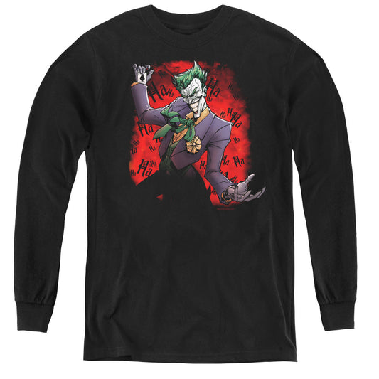 Batman Jokers Ave Long Sleeve Kids Youth T Shirt Black Officially Licensed