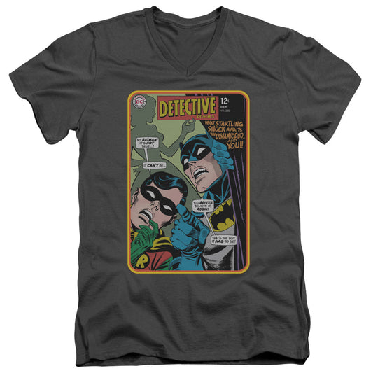 Batman Detective #380 Mens Slim Fit V Neck T Shirt Charcoal Officially Licensed