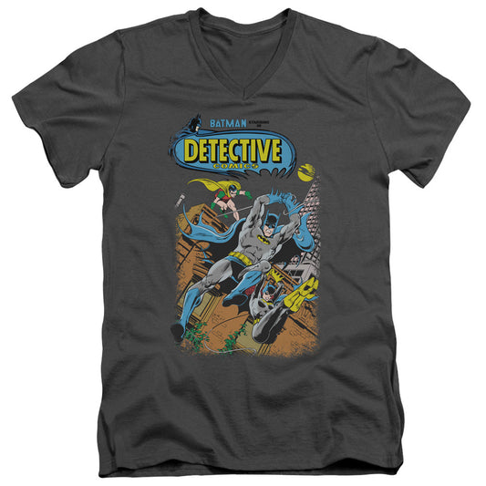 Batman Detective #487 Mens Slim Fit V Neck T Shirt Charcoal Officially Licensed