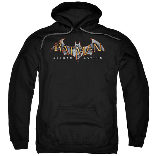 Batman Aa Arkham Asylum Logo Mens Hoodie Black Officially Licensed