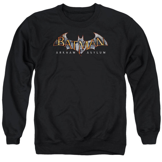 Batman Aa Arkham Asylum Logo Mens Crewneck Sweatshirt Black