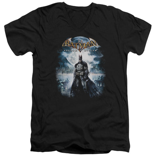 Batman Aa Game Cover Mens Slim Fit V Neck T Shirt Black Officially Licensed