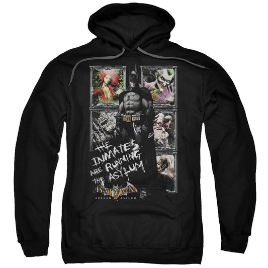 Batman Aa Running The Asylum Mens Hoodie Black Officially Licensed